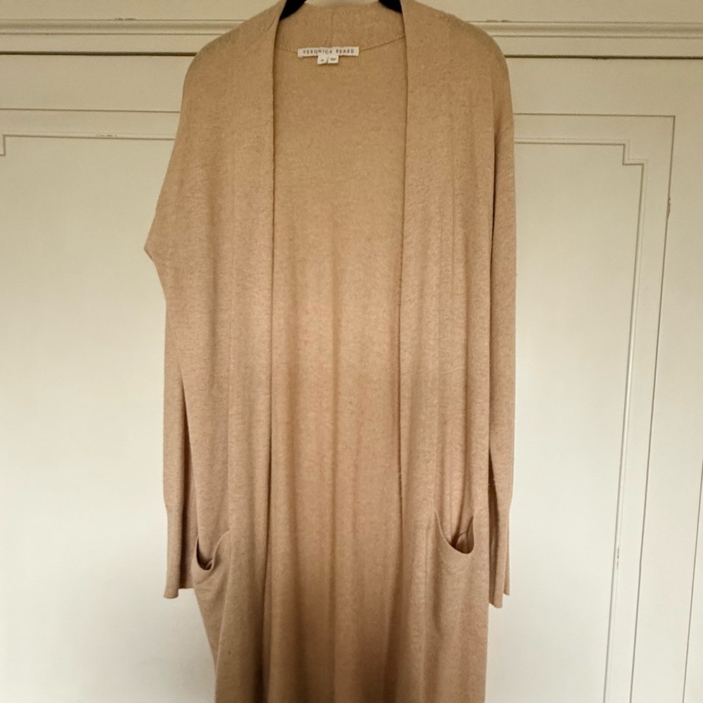 Veronica Beard Danzie Long Sleeve Cardigan Size Medium - Beige